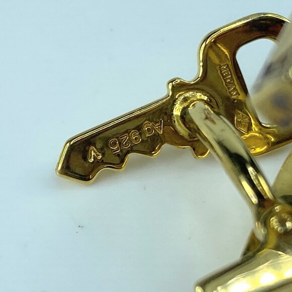 LOUIS VUITTON Damier Ebene Buton de Manchette Cadena Cuffs GS415 - Picture 6 of 10